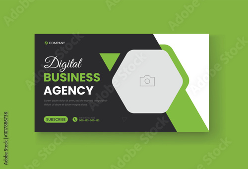 Corporate business and digital marketing youtube thumbnail or web banner template