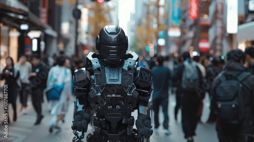 Wallpaper Mural A cyborg stands in front of a crowd of people  Torontodigital.ca