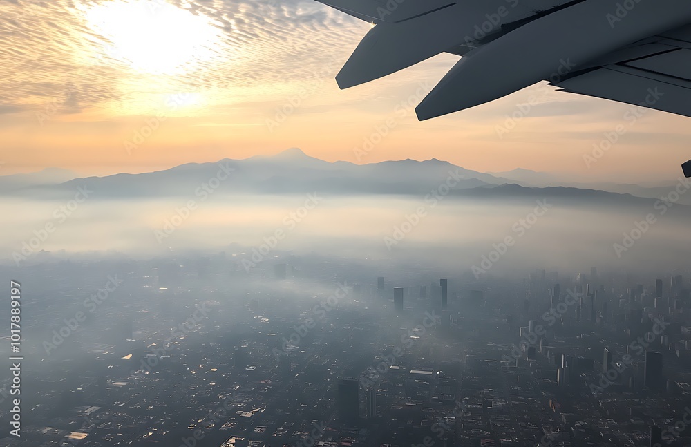 Fototapeta premium A foggy morning in a city
