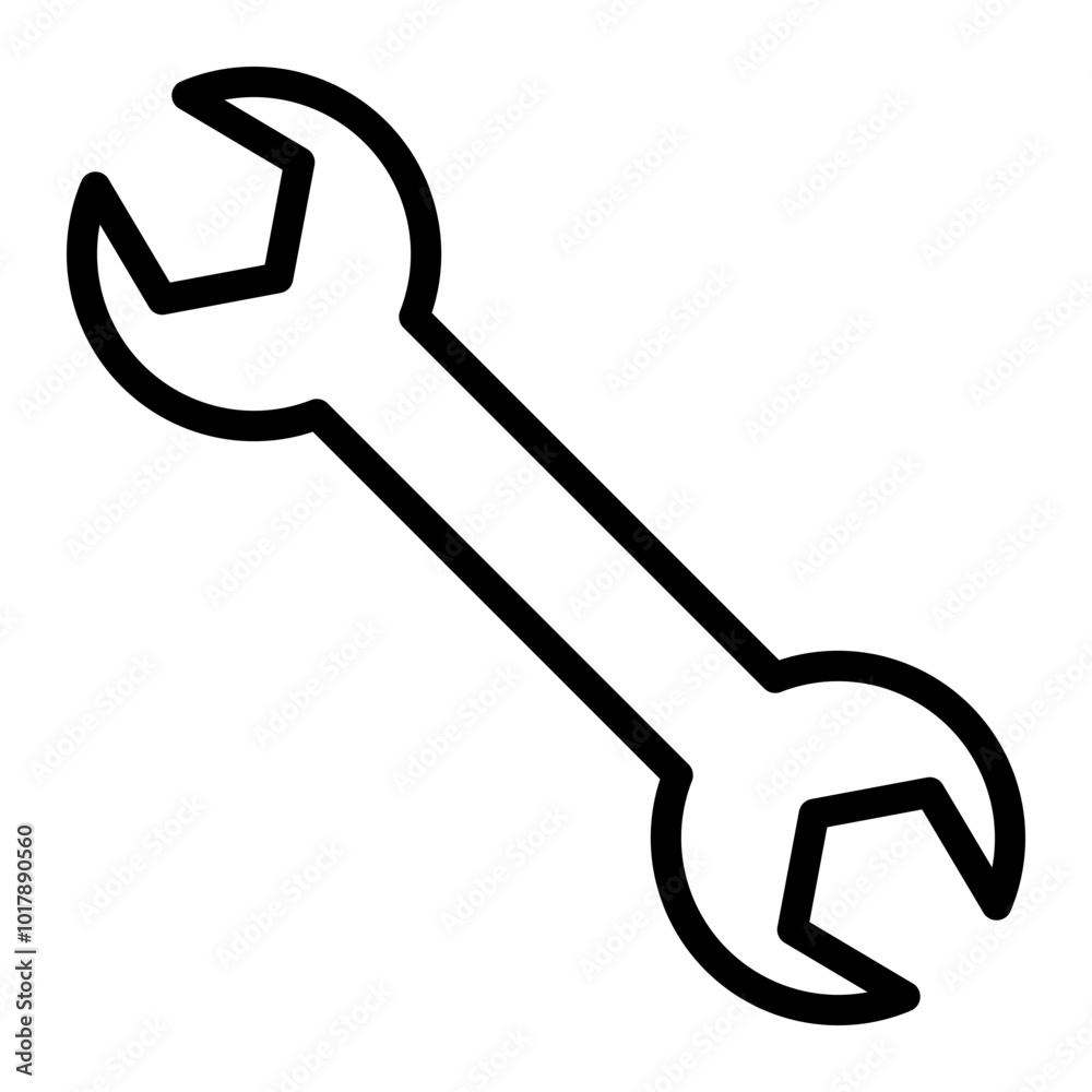 Wrench Vector Line Icon Design Wrench Vector Line Icon Design