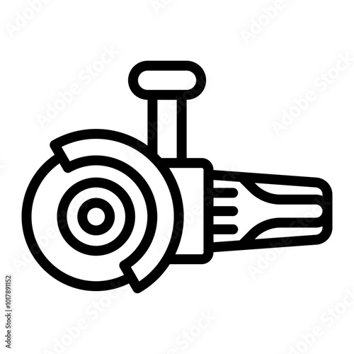 Angle Grinder Vector Line Icon Design