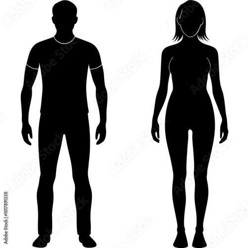 Standing people silhouettes