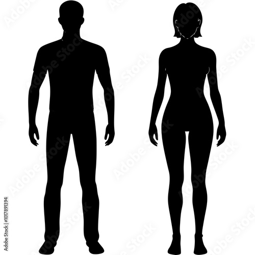 Standing people silhouettes