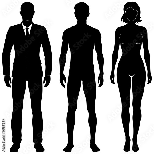 Standing people silhouettes