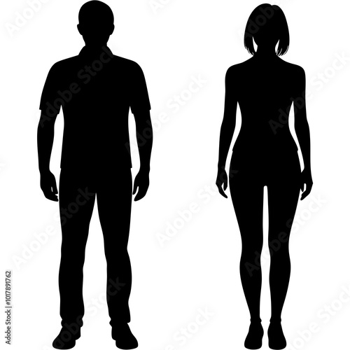 Standing people silhouettes
