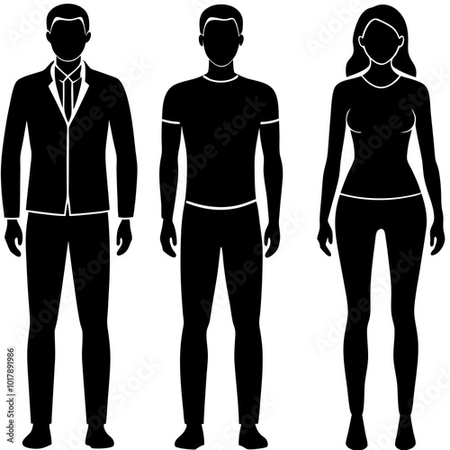 Standing people silhouettes