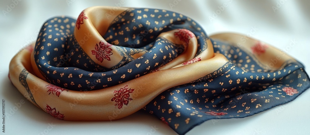 Silk Scarf with Floral Pattern