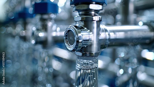 Detailed Close-Up of a Reverse Osmosis Filtration Unit - Showcasing Complex Components, Transparent Filters, Membranes, and Pristine Water Output