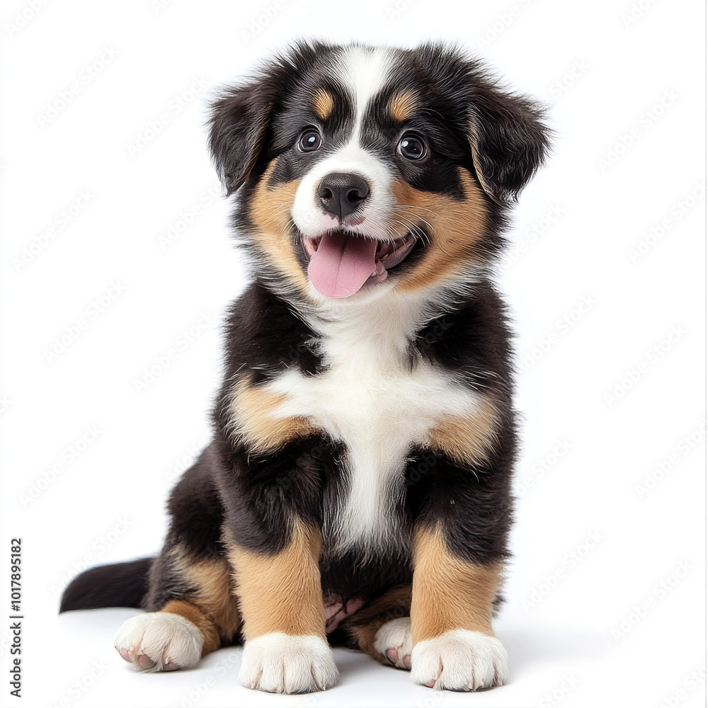 Australian Shepherd dog puppy isolated on a white background. Australian Shepherd dog puppy isolated on a white background.