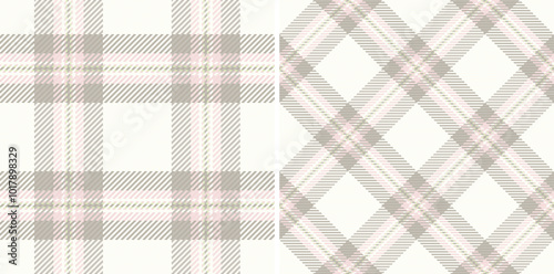 Plaid seamless tartan of check vector fabric with a background textile texture pattern. Set in earth colors for garment industry trends.
