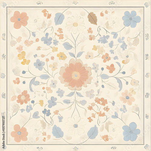 Wallpaper Mural Hand-drawn 2D Doodle Tile and Carpet Patterns with White Borders – Geometric, Floral, and Abstract Designs Torontodigital.ca