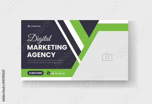 Corporate business and digital marketing youtube thumbnail or web banner template