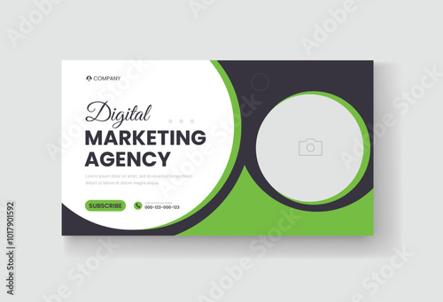 Corporate business and digital marketing youtube thumbnail or web banner template