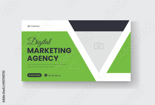 Corporate business and digital marketing youtube thumbnail or web banner template