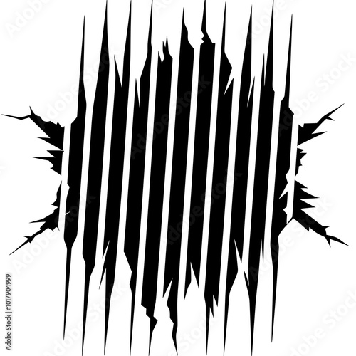 black marks vertical scratches