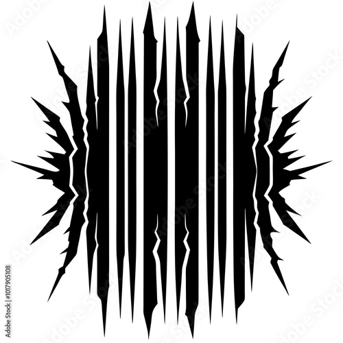 black marks vertical scratches