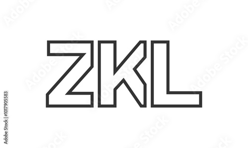 ZKL logo design template with strong and modern bold text. Initial based vector logotype featuring simple and minimal typography. Trendy company identity.