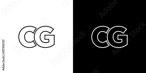 Letter C and G, CG logo design template. Minimal monogram initial based logotype.