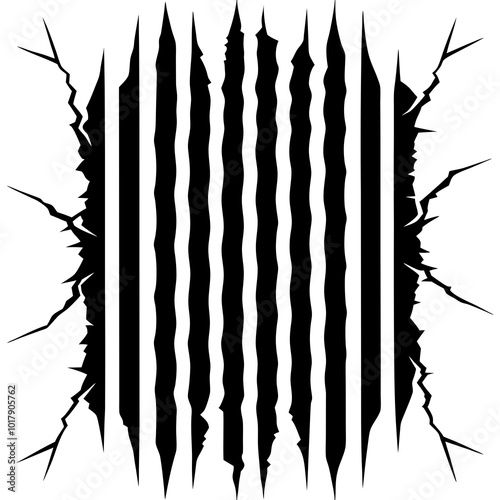 black marks vertical scratches