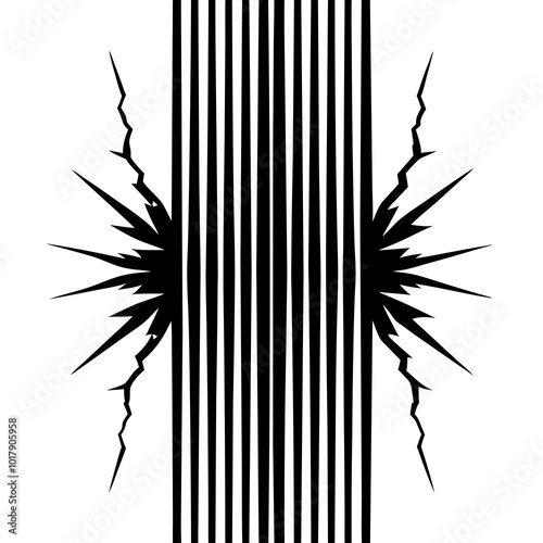 black marks vertical scratches