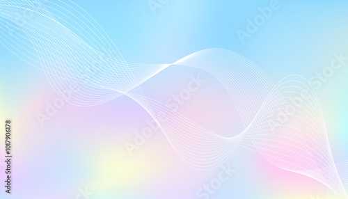 Pastel gradient background with smooth geometric wave pattern, semi surreal multicolour