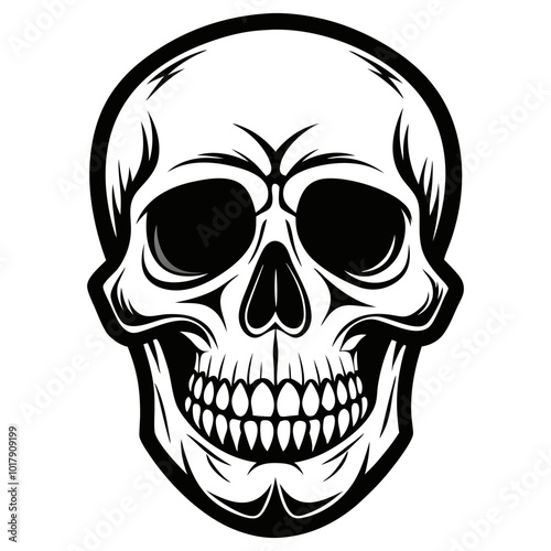 human-skull silhouette vector black