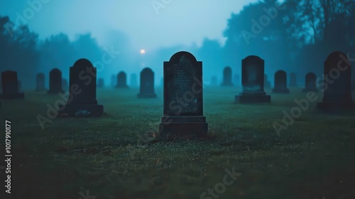 cemetery at night