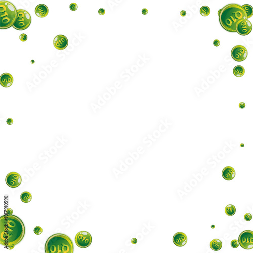 Vitamin Q10 round capsules scattered randomly.