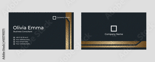 Black gold business card template modern design