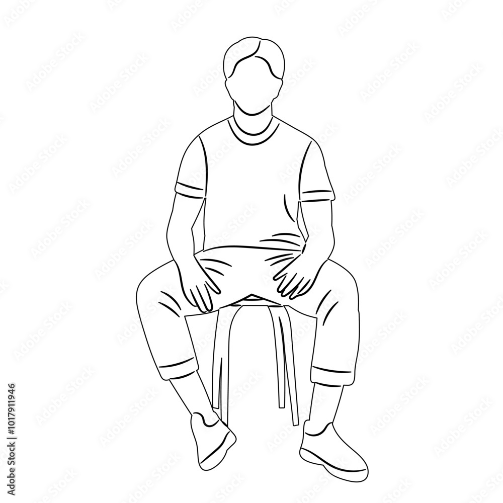 man sitting on a chair sketch on a white background, vector man sitting on a chair sketch on a white background, vector