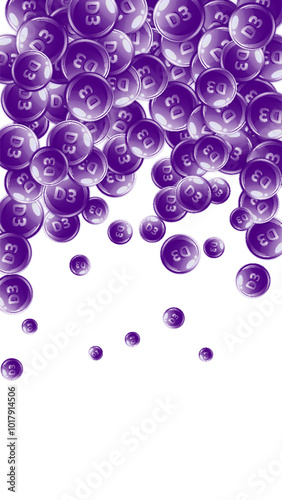 Vitamin D3 round capsules.