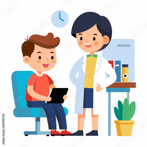 doctor and patient in consultation vector
