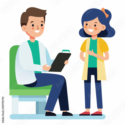 doctor and patient in consultation vector