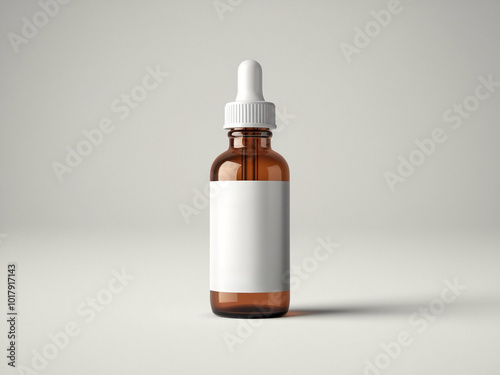 Blank Serum cosmetic oil dropper bottle mockup skincare facial fluid pipette bottle front view