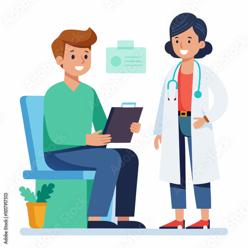 doctor and patient in consultation vector