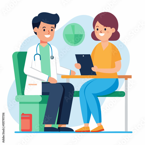doctor and patient in consultation vector
