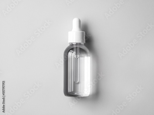 Blank Serum cosmetic oil dropper bottle mockup skincare facial fluid pipette bottle front view