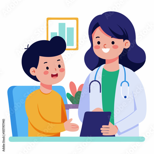 doctor and patient in consultation vector