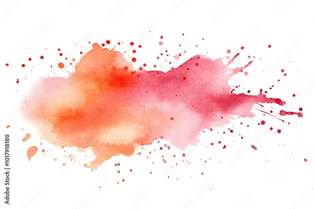 Peach Watercolor Splash on White Background with Brown Watercolor Texture and Ink Brush Stain Peach Watercolor Splash on White Background with Brown Watercolor Texture and Ink Brush Stain