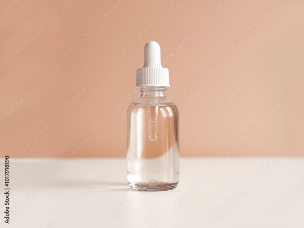 Blank Serum cosmetic oil dropper bottle mockup skincare facial fluid pipette bottle front view