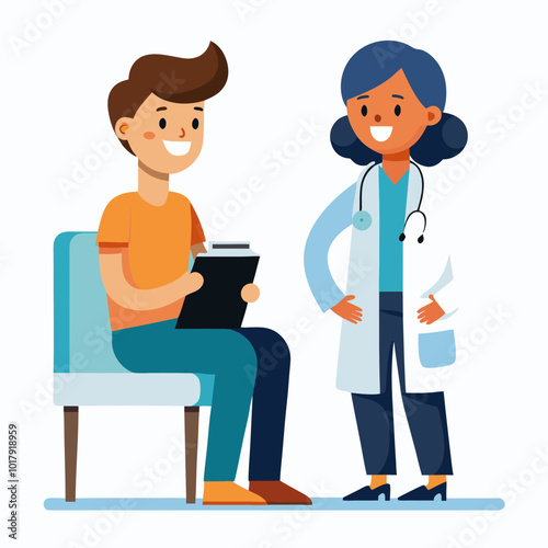 doctor and patient in consultation vector