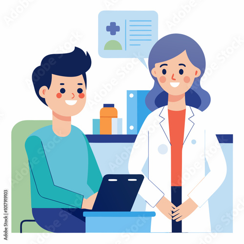 doctor and patient in consultation vector