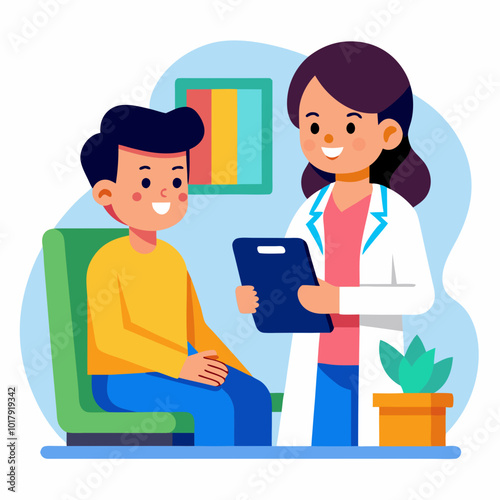 doctor and patient in consultation vector
