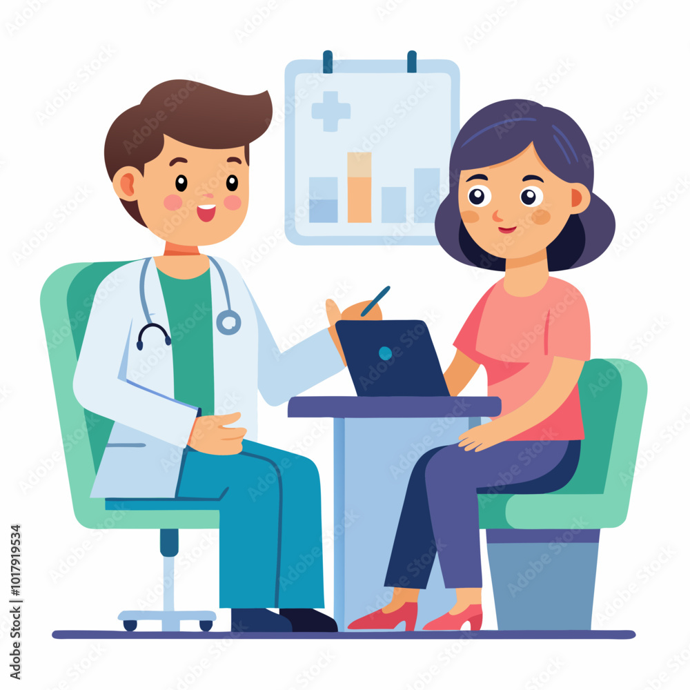 Fototapeta premium doctor and patient in consultation vector