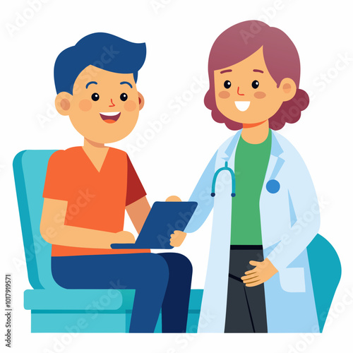 doctor and patient in consultation vector