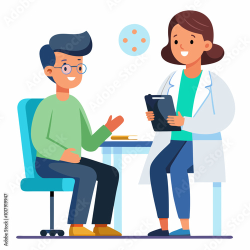 doctor and patient in consultation vector