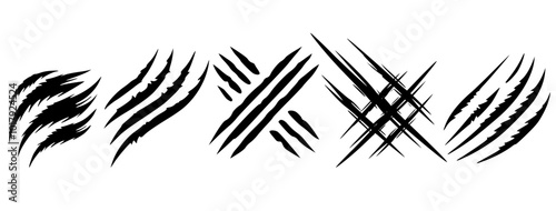 scratch mark sign. vector icon set for tiger and other predator animal attack warning. danger, horror, scar, scary concept. vector eps illustration