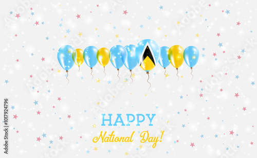 Saint Lucia Independence Day Sparkling Patriotic