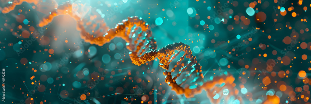 DNA molecules, biotechnology and science banner background DNA molecules, biotechnology and science banner background