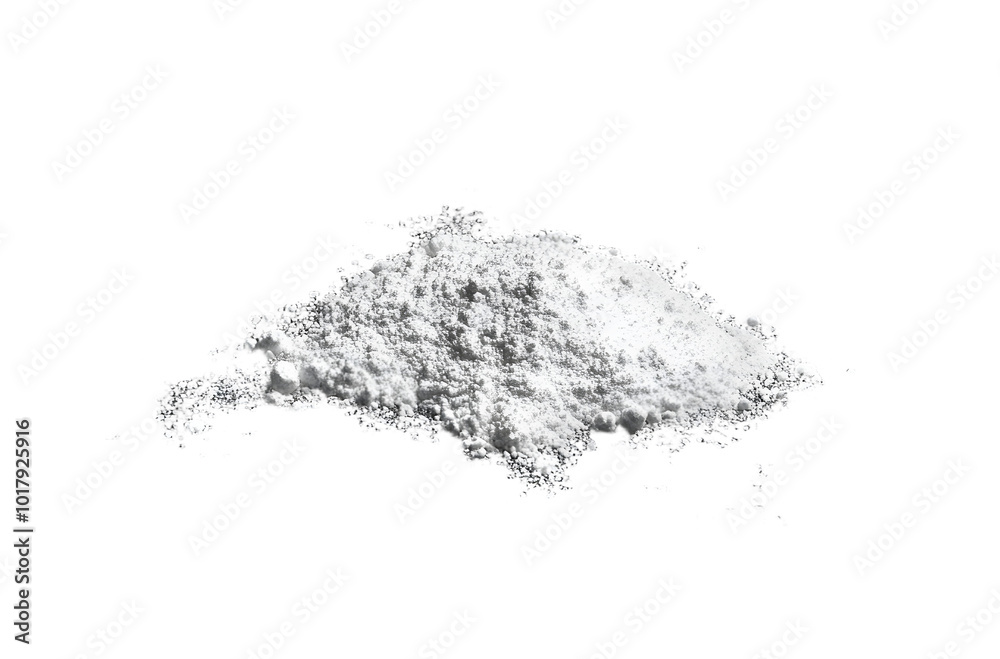 White powder scattered on black background, clipping path White powder scattered on black background, clipping path